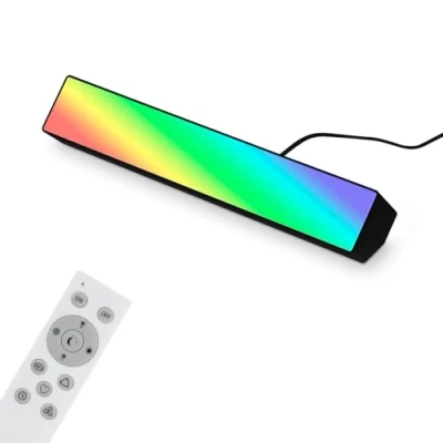 Image de BRILONER Leuchten 7379 015 Smart Lightbar LED, fonctionne avec Amazon Alexa, WiFi, commande vocale RGB, CCT, lampe de jeu, éclairage TV, télécommande, noir, 255 x 45 mm (l h)