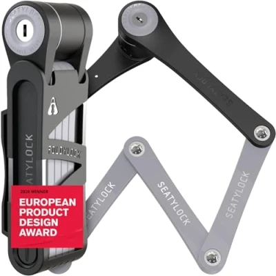 Image de FoldyLock Antivol compact et pliable pour vélo léger primé Protection intelligente sécurisée avec clés étui vélos ou scooters (gris)