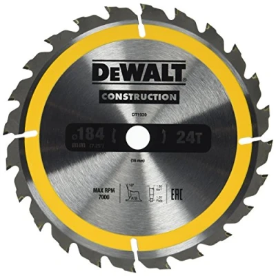 Image de DeWalt DT1939 QZ Lame de scie portative 24WZ, Argent, 184/16mm