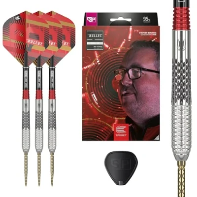 Image de Target Darts Stephen Bunting G5 95% Tungsten Dart Set (25G),Fléchettes Swiss Point à Pointe d&#039;acier Fléchettes Generation 5 Player Edition avec Pointes suisses, Outil de Suisse Inclus