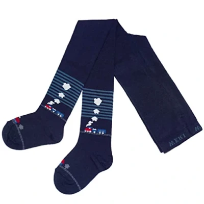 Image de Weri Spezials Collants pour bébé et enfant garçon avec motif de Chemin fer dans différentes couleurs variantes motifs, marine, 110 116