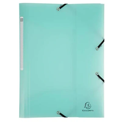 Image de Exacompta Réf. 55173E Paquet de 5 chemises à élastiques Chromaline pastel pochettes 3 rabats en polypropylène translucide dimensions 24 x 32 cm pour format A4 couleur vert