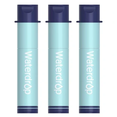 Image de Waterdrop Paille de Filtre à Eau pour La Randonnée, Système Filtration Camping Portable, Purificateur d&#039;Eau Potable Sac dos Voyage d&#039;Urgence bleu clair (3)