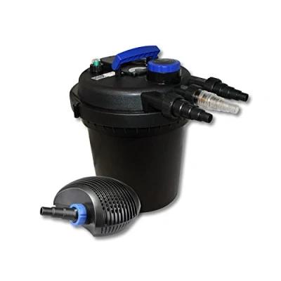 Image de SunSun Kit Complet: CPF 250 Filtre de Bassin à Pression Jusqu’à 10000 L avec 11W Lampe UV, CTF 3800 SuperECO Pompe Filtration 3600l/h 20W