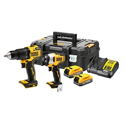 Image de DEWALT DCK2062E2T QW DCD709+DCF809 Kit de Batteries Noir
