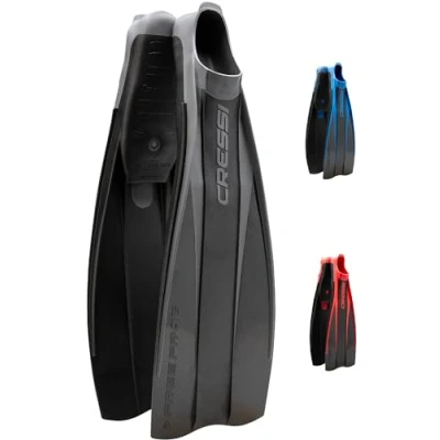 Image de Cressi Free Frog Fins Palmes Plein Pied de Plongée Techniques en Gomma Eva Unisexe Adulte, Noir/Rouge, 39/40