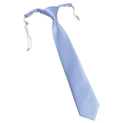Image de TigerTie Designer Security Cravate de sécurité, en couleur unie, pré nouée avec élastique, bleu clair, Taille Unique
