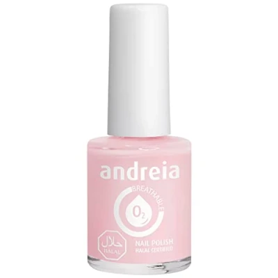 Image de Andreia Vernis Halal à Ongles Végétalien Brillant, Perméable &amp; Respirant Conforme aux Exigences Haute Qualité Couleur B23 Rose Laiteux 10.5ml