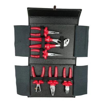 Image de KS TOOLS 117.1873 Kit de pinces avec fonction coupe recouvert d&#039;une couche plastique Acier d&#039;outil