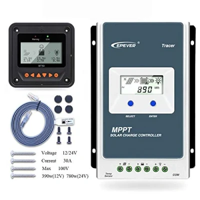 Image de EPEVER MPPT Chargeur solaire Tracer AN série 10 A / 20 30 40 avec 12 V 24 CC Identification automatique tension système (30 A+MT50)