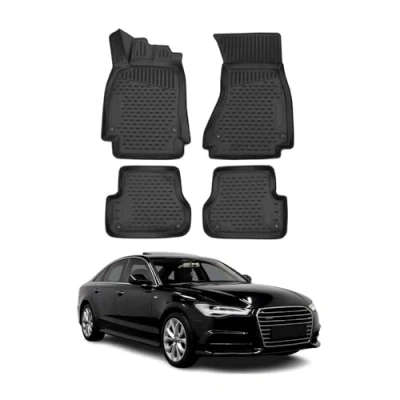 Image de OMAC 3D Tapis de Sol Compatible avec Audi A6 C7 2011 2018 Caoutchouc TPE Noir 4Pcs