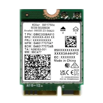 Image de HighZer0 Electronics BE1750x Killer Series Upgraded BE200 WiFi 7 Card Gaming Adapter M.2 PCIe 5.8 Gbps 320MHz 4K QAM Supports Bluetooth 5.4 &amp; Intel PC with Windows 10/11