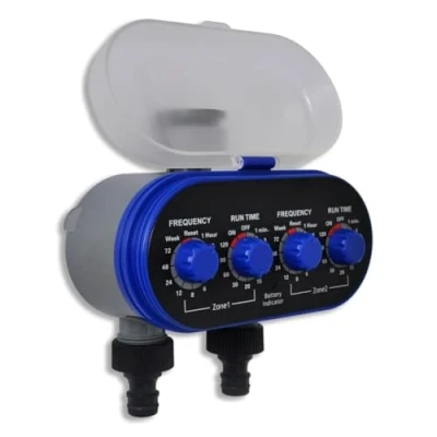 Image de vidaXL Minuterie d&#039;Arrosage Automatique Electronique de Jardin Double Sortie