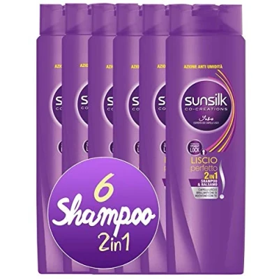 Image de SUNSILK Shampoing &amp; Baume 2 en 1 lisse parfait 6 x 250 ml