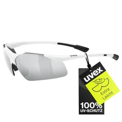 Image de uvex Sportstyle 223 Lunettes de Sport pour Hommes et Femmes Effet Miroir Confort Maintien Parfait Sans Points Pression White/Silver One Size