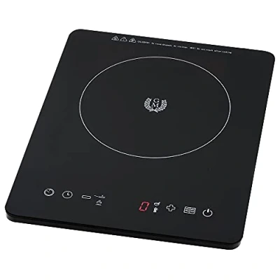 Image de Cecotec Full Crystal Sky Plaque à induction portable Puissance 2000 W, température réglable, 4 programmes préconfigurés, minuteur, poêles jusqu&#039;à 28 cm (Full Crystal)