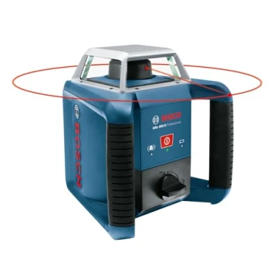 Image de Bosch Professional Laser rotatif GRL 400 H (Commande par bouton unique, Portée: m (diamètre), cellule de réception LR 1 avec support, Chargeur, piles (2xD, 1x9V), dans L Boxx)