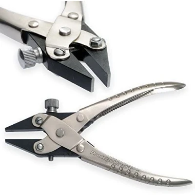 Image de Pince à bec plat action parallèle pour outil de fabrication bijoux avec vis mâchoires réglables Opticiens Outils d&#039;art et d&#039;artisanat Idées cadeaux 170 mm PTL®