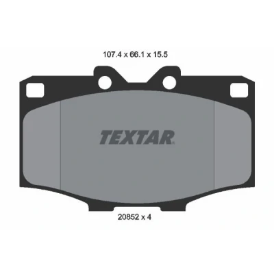 Image de TEXTAR 2085201 Jeu de plaquettes frein non préparé pour indicateur d&#039;usure TOYOTA: Land Cruiser Prado 70 SUV, HILUX 6 Pick up, 60