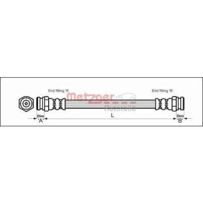 Image de METZGER 4114702 Flexible De Frein 262 F10 x 1 MAZDA: FAMILIA 4, 323 C IV 3/5 portes