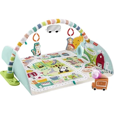 Image de Fisher Price Tapis D&#039;Éveil Panda À Rouler 3 en 1, 90% De Plastiques Recyclés Post Consommation, Emballage Certifié Fsc, 2 Jouets Inclus, Jouet Bébé, HKD65
