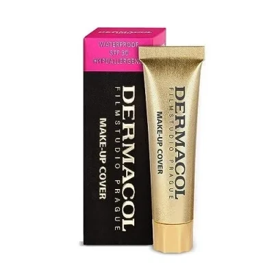 Image de Dermacol Mini Fond de teint à couverture complète 13g, liquide mat SPF30, imperméable pour peaux grasses, acné et poches sous les yeux, Produits maquillage longue durée