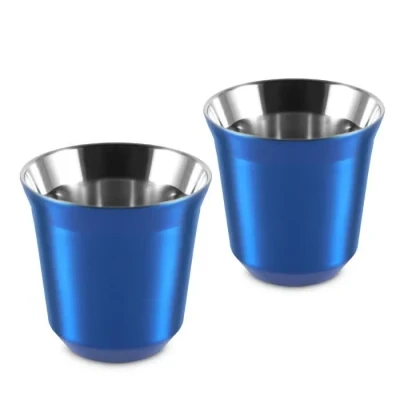 Image de Paquet de 2 tasses à expresso en acier inoxydable 304 170 ml
