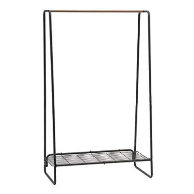 Image de Iris Ohyama, Grand Portant a Vetement en Métal, Penderie avec Étagère, Porte Manteau, 1 Niveau, Noir, Solide, pour Chambre, Studio, Dressing, Vêtement &amp; Chaussure, Entrée, Montage Facile, PI B5L