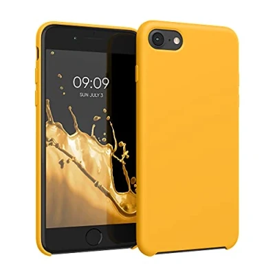 Image de kwmobile Housse Compatible avec Apple iPhone SE (2022) / (2020) 8 7 Coque de téléphone Protection Souple en TPU Silicone Jaune Safran