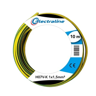 Image de Electraline 15101 Couronne de Cable H07 V K 1X1,5 10M Jaune/Vert