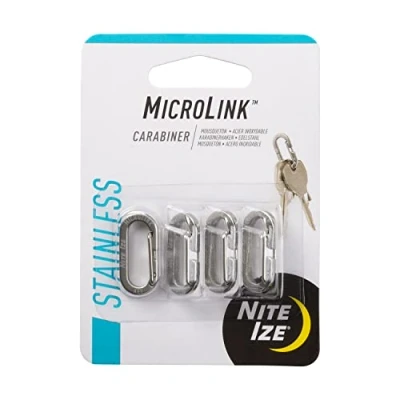 Image de Nite Ize MicroLink Lot de 4 mousquetons en Acier Inoxydable