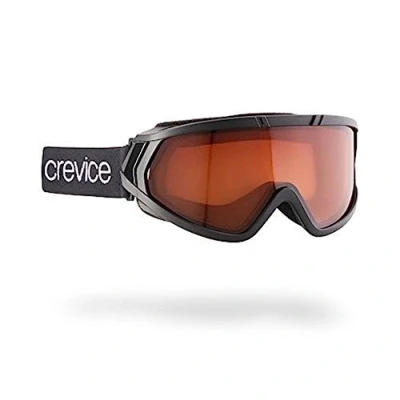 Image de BLACK CREVICE lunettes de ski pour porteurs I en différentes couleurs Double écran incassable avec revêtement anti buée &amp; compensation pression Taille réglable (Taille unique, Noir)
