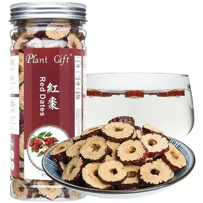 Image de Plant Gift 100% Red dates Slices, 红枣干 rouges Tranches, biologiques naturelles pures (sans gribouin), jujube rouge, chinois bio chinois, soins de santé 80g / 2.82oz