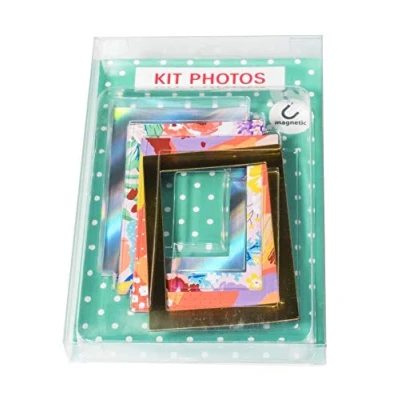 Image de Exacompta Réf. 12352E 4 Cadres photos magnétiques Multicolore à positionner Placez vos sous le cadre magnétique et apposez les sur une surface métallique