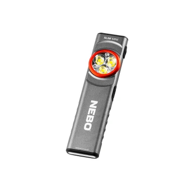 Image de NEBO Slim+ mini lampe torche rechargeable USB C LED portable avec profil ultra fin, puissance lumineuse de 250 lumens et jusqu&#039;à 10 heures d&#039;autonomie, étanche