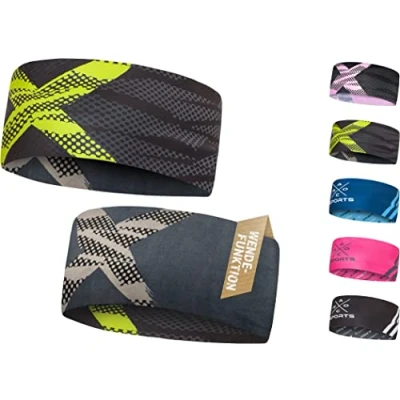 Image de Bandeau réversible Léger et élastique Technologie AROC Dry Séchage rapide, absorbant la transpiration Randonnée, Course, Cyclisme, Ski (Single pack, Limited Edition Neon X)