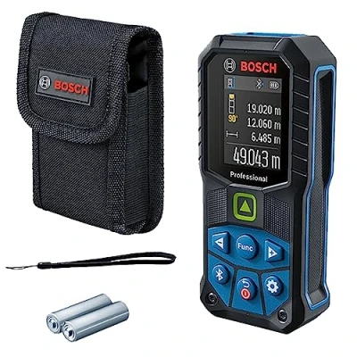 Image de Bosch Professional Télémètre Laser GLM 50 27 CG (Laser Vert, portée : Jusqu’à m, Robuste, IP65, Transfert de données Bluetooth, 2 Piles AA, dragonne, Housse)