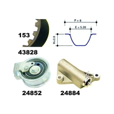 Image de MAPCO 23908 Kit de distribution 153 AUDI: A4 B5 Avant, Berline
