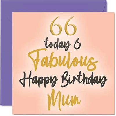 Image de Stuff4 Fabuleuses cartes d&#039;anniversaire de 66 ans pour maman Today &amp; Fabulous Carte la part sa fille, fils, cadeau mère, 145 mm x
