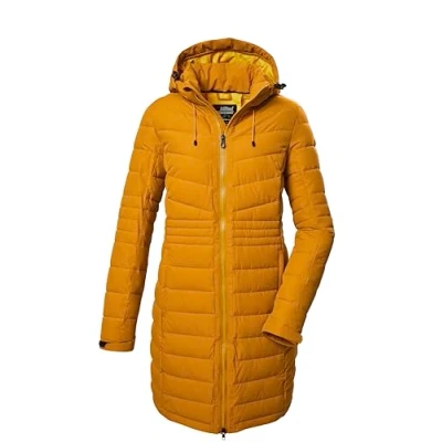 Image de killtec Femme Kow 96 Wmn Qltd Manteau Matelassé/fonctionnel En Aspect Duvet Avec Capuche Amovible, Dark Mustard, 40 EU