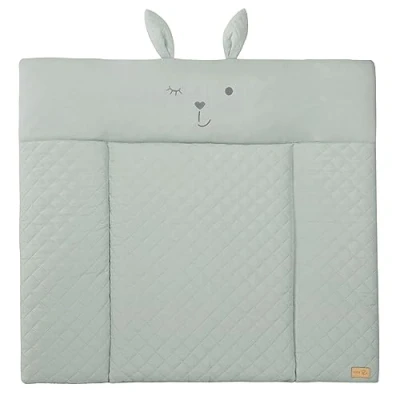 Image de roba Matelas à Langer Imperméable 85 x 75 cm Style Bords Rehaussés pour Table Sans Phtalate Facile Nettoyer Vert Givré / Visage de Lapin Lily