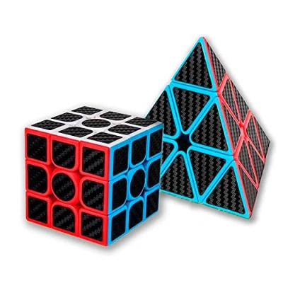 Image de Cube Magique Meilong Moyu Cubing Classroom Fibre de Carbone, adhésif antidérapant avec Rotation Plus Rapide, Facile et Doux, Puzzle 3D, débutants Professionnels (Ca2)