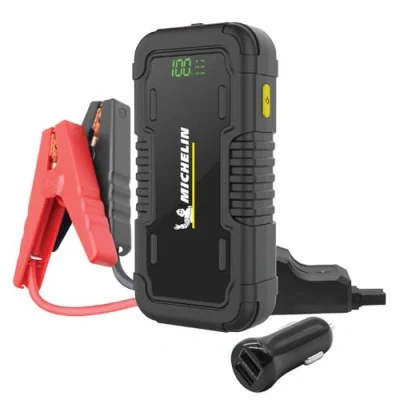 Image de MICHELIN MJS80 Jump Starter et Power Bank Batterie de Voiture Kit démarrage 8 000 mAh Courant crête 1000 A / 12 V Lumière LED Convient pour l&#039;essence 3 l Le Diesel 2