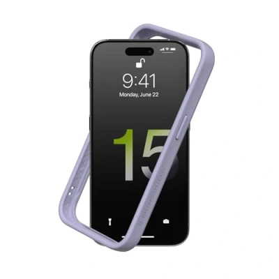 Image de RhinoShield Coque Bumper Compatible avec [iPhone 15 Pro] CrashGuard Protection Fine Personnalisable Absorption des Chocs [sans BPA] Lavande
