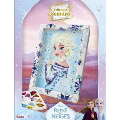 Image de Lansay COLLECTION Sequins : Elsa, Reine des Neiges Activités Manuelles pour Enfants Dès 7 ans Créez un Tableau Étincelant avec Kit Création Frozen Loisirs Créatifs