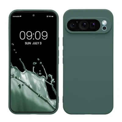 Image de kwmobile Housse Compatible avec Google Pixel 9 Pro XL Coque de téléphone en TPU Protection Appareil Photo Bleu Vert