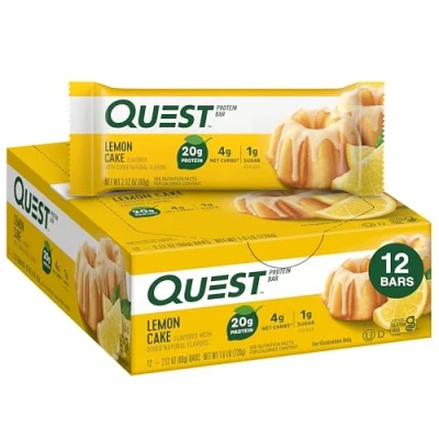 Image de Quest Nutrition, Barre protéinée, Gâteau au citron, 12 barres, 60 g (2,12 onces) chaque