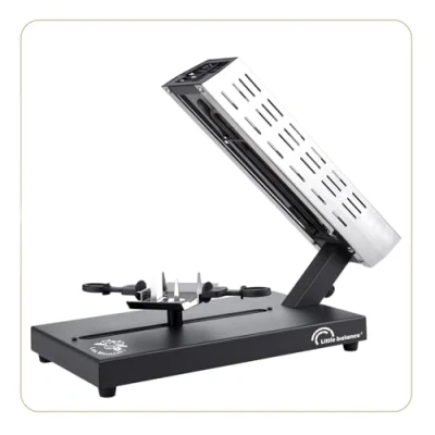 Image de LITTLE BALANCE 8761 Savoyarde 1/4 meule Meuuuh…!, Raclette traditionnelle quart de meule, 4 personnes, Porte fromage coulissant, Sans PFAS, Antiadhésif, 600 W, Inox/Noir