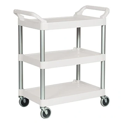 Image de Rubbermaid Commercial Products FG342488OWHT Chariot Utilitaire 3 Étagères Service Cart 854 x 473 959 mm Ecru