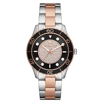 Image de Michael Kors Montre Quartz Femme 40.00mm avec Cadran Multicolore analogique et Bracelet en Acier Deux Tons MK6960